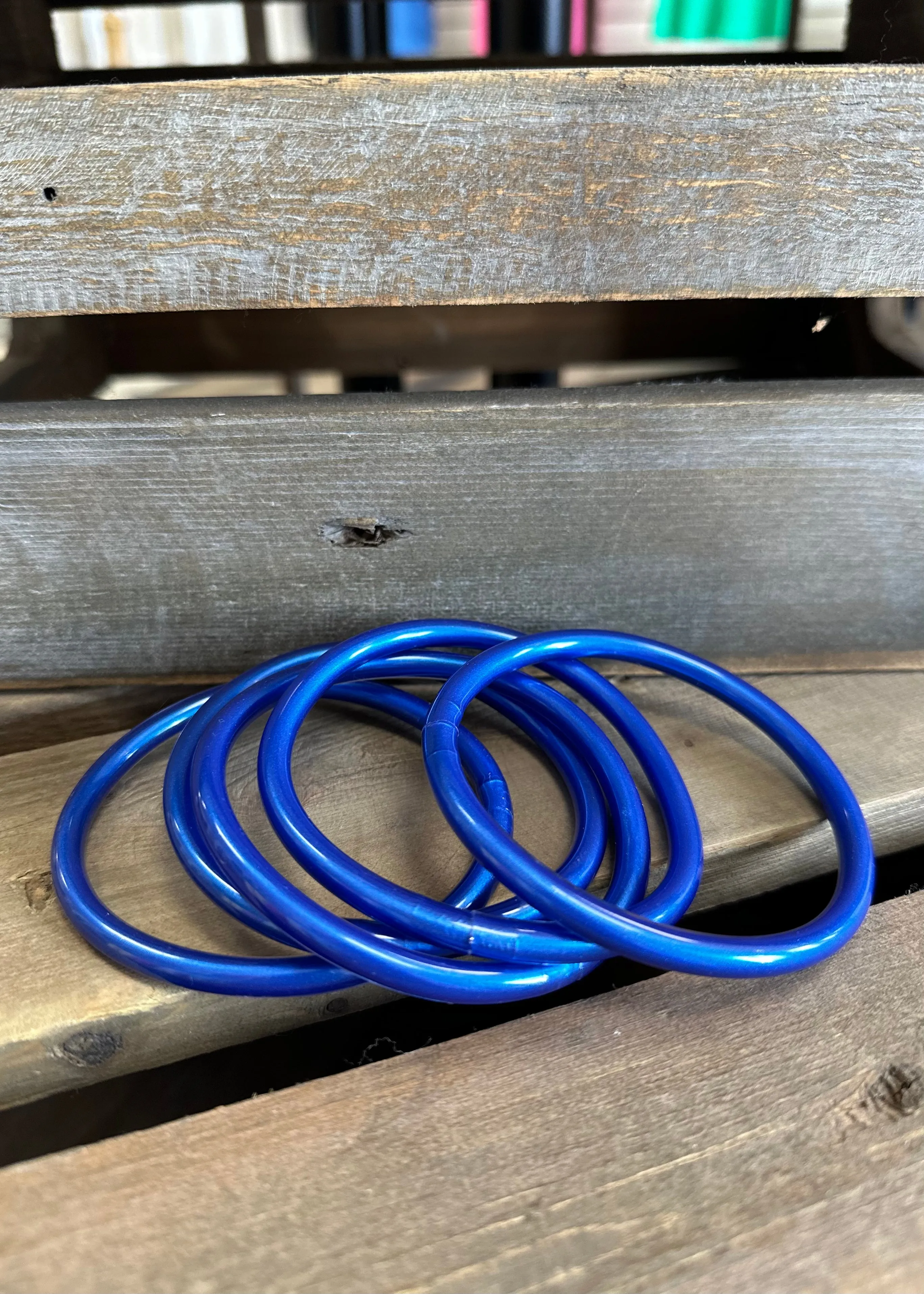Royal Blue Jelly Bangle Bracelet