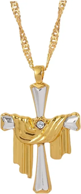 SAFIGLE Charm Necklace Pendant Necklace with Baroque Design Clavicle Chain Featuring Praying Hanging Pendant Jewelry for Men and Women