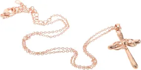 SAFIGLE Rose Cross Necklace for Men and Women Dainty Religious Jewelry Elegant Lock Chain Design Faith and Style