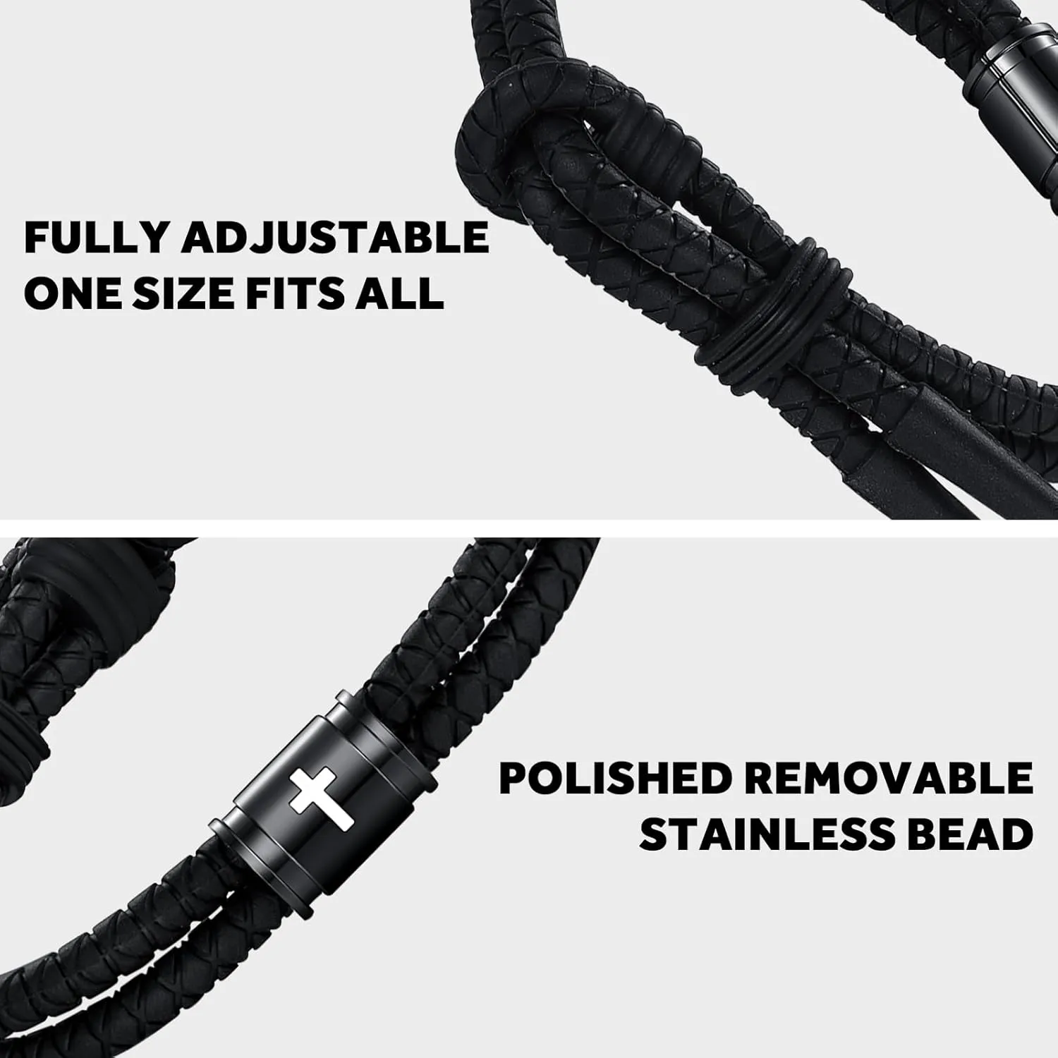 Silicone Cross Rope Bracelets for Men Women, Adjustable Waterproof Men's Rubber Sport Band Bracelet Jewelry Gifts