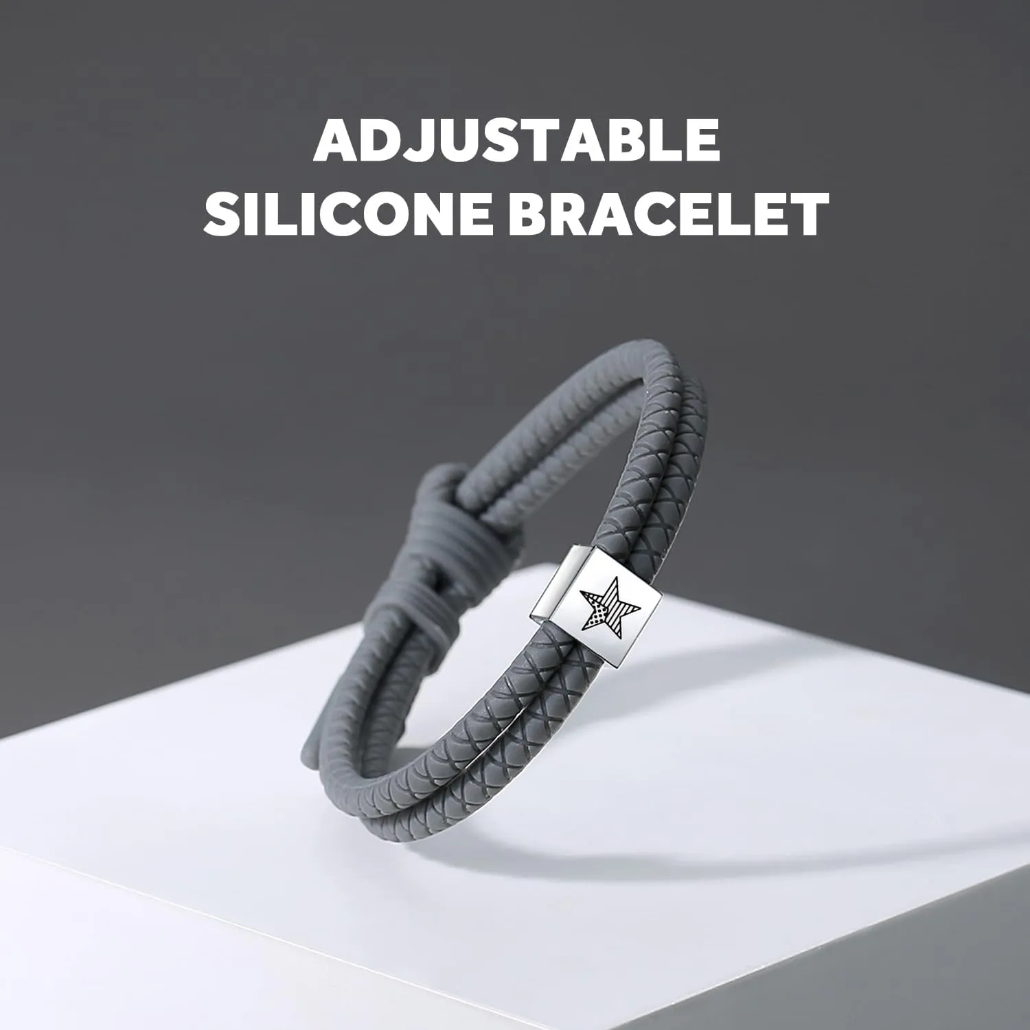 Silicone Cross Rope Bracelets for Men Women, Adjustable Waterproof Men's Rubber Sport Band Bracelet Jewelry Gifts