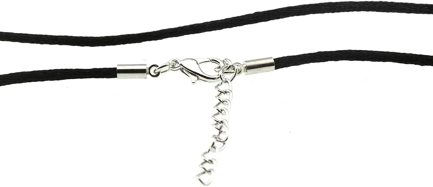 Silk Satin Cord Rope Necklace Chain with Hypoallergenic Clasp - 14" 16" 18" 20" 22" 24" 26" 28"