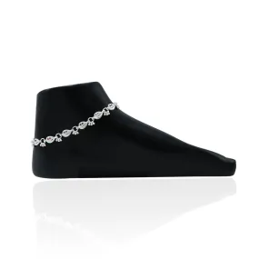 Silver Attractive Colorful Minimal Gems Anklet