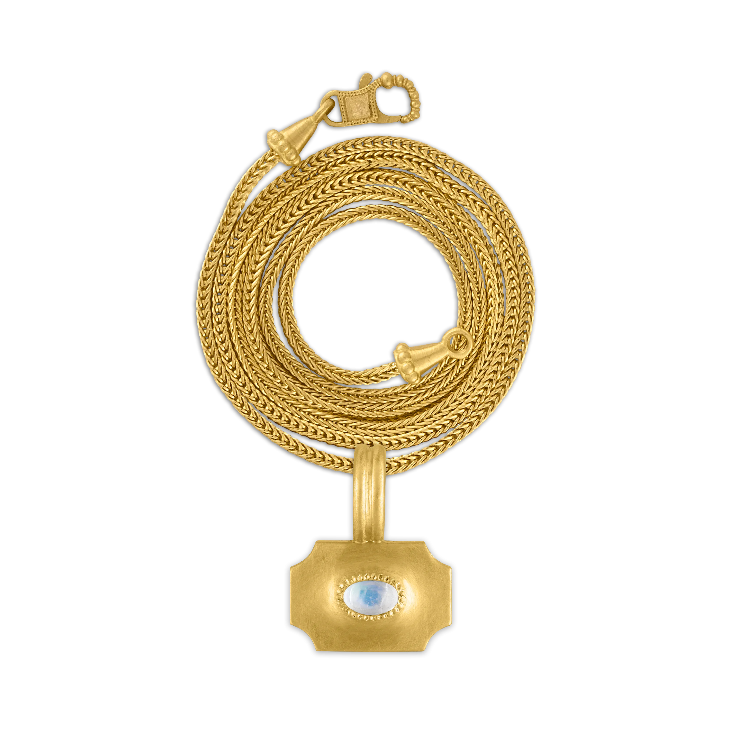 Small Rainbow Moonstone Ode Pendant