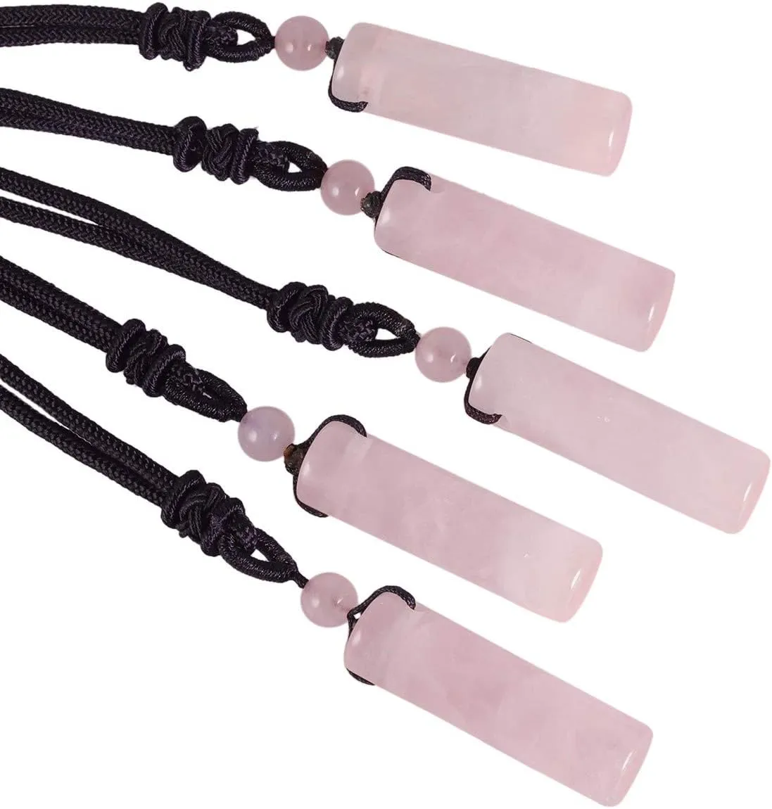 SUNYIK Healing Crystal Stone Pendant Necklace for Women and Men, Cylindrical Amulet Pendant wirh Adjustable Nylon Rope