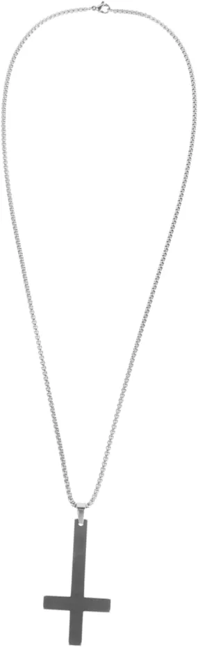 SUPVOX Black Faith Cross Necklace Necklace for Decor Stainless Steel Men Cross Necklace Cross Pendant Men
