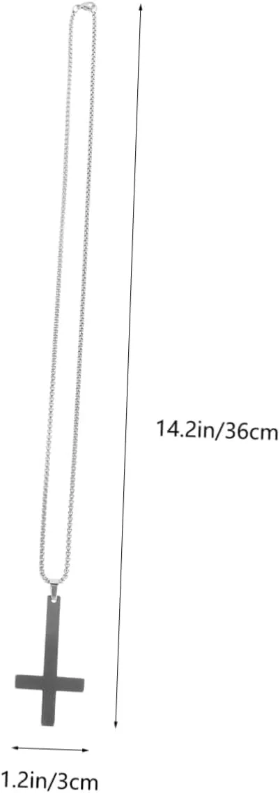 SUPVOX Black Faith Cross Necklace Necklace for Decor Stainless Steel Men Cross Necklace Cross Pendant Men