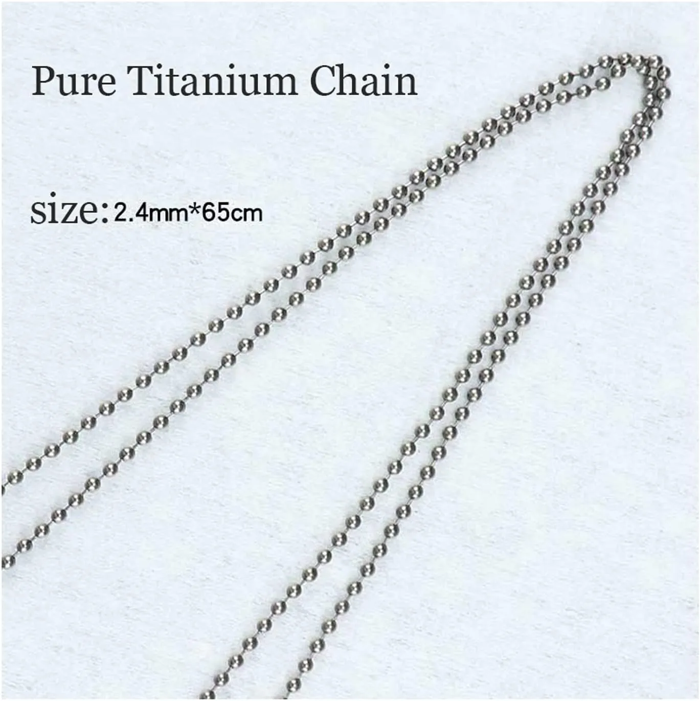 Titanium Necklace Chain for Men and Women, Pure Titanium Bead Ball Chain, BPA Free, Medical Grade, Non-Allergic