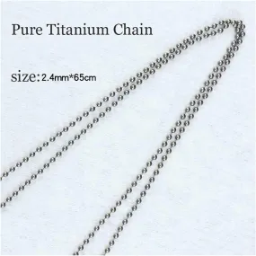 Titanium Necklace Chain for Men and Women, Pure Titanium Bead Ball Chain, BPA Free, Medical Grade, Non-Allergic