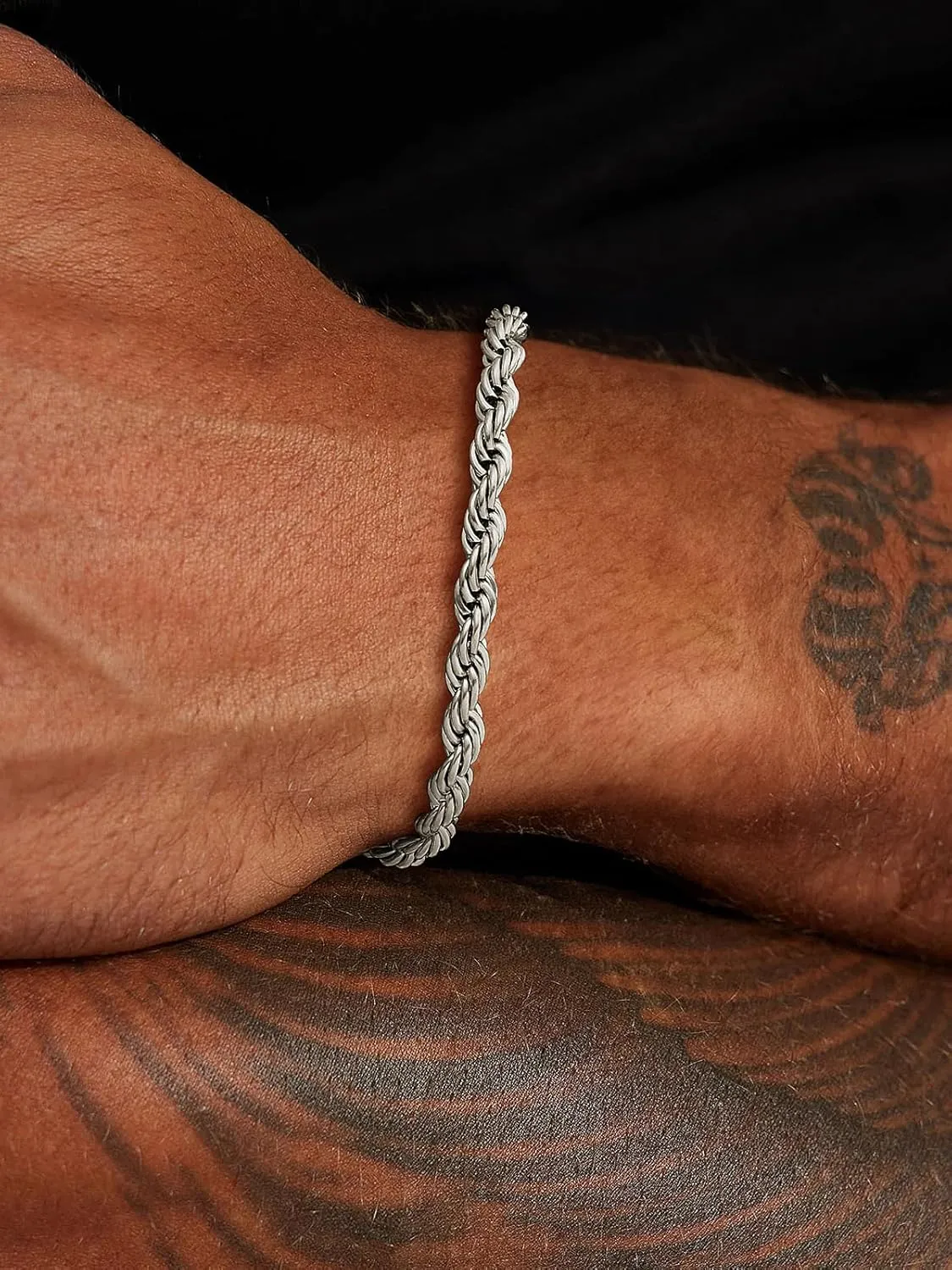 U7 Figaro Bracelet, Stainless Steel Figaro Chain Bracelet, Rope Chain Bracelet Stainless Steel 18K Gold Plated Wrist Chain for Men Women