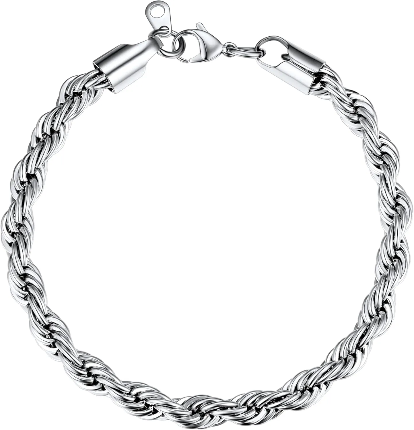 U7 Figaro Bracelet, Stainless Steel Figaro Chain Bracelet, Rope Chain Bracelet Stainless Steel 18K Gold Plated Wrist Chain for Men Women