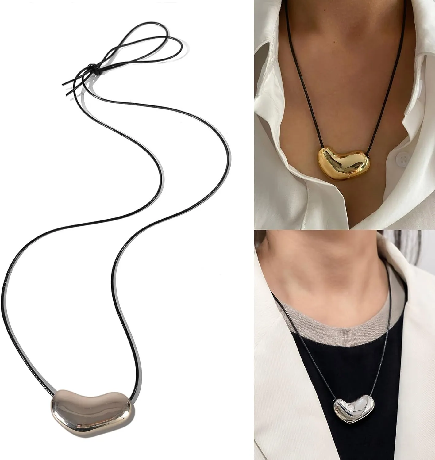 Unique Swirls Charm Rope Necklace On Leather Cord For Casual Wear Or Daily Use Fashion Accessory Gifting