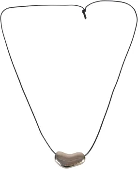 Unique Swirls Charm Rope Necklace On Leather Cord For Casual Wear Or Daily Use Fashion Accessory Gifting